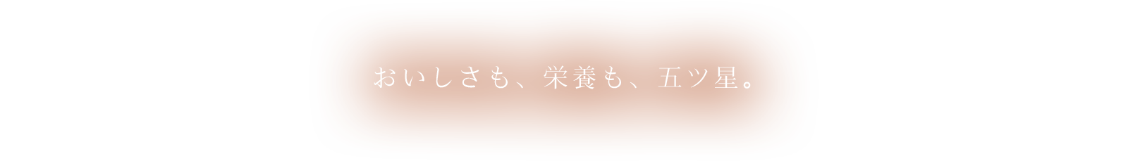 おいしさも、栄養も、5つ星。